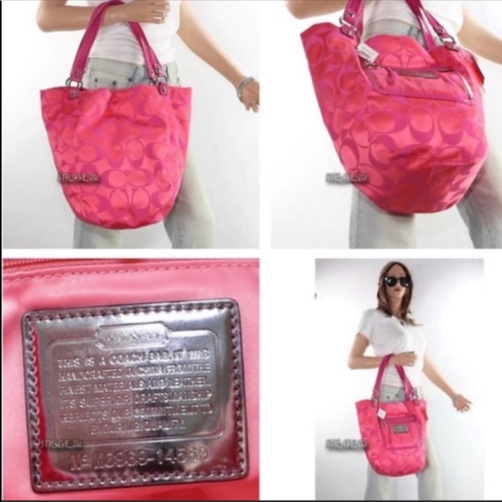 Coach 3pc NWT MELON PURSE WALLET BAG PINK - Picture 5 of 9